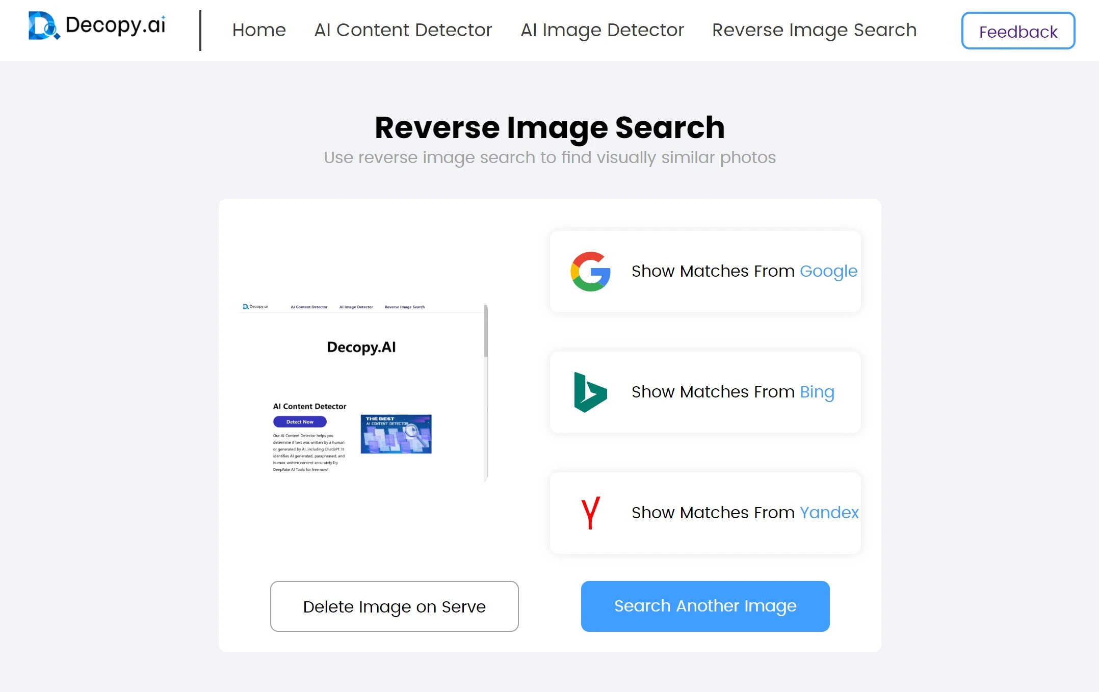 Reverse Image Search